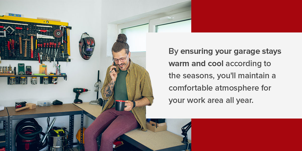 Man sitting in garage - Oregon City Garage Doors